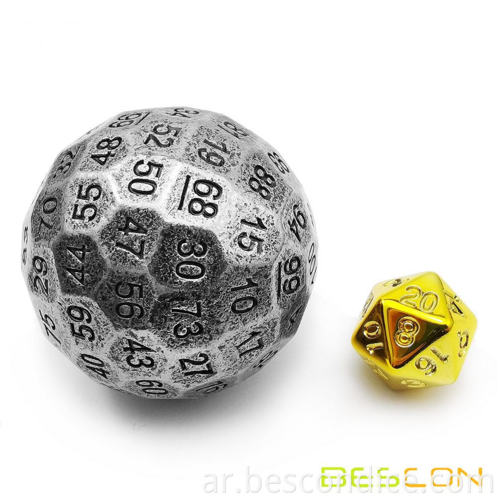 Brass D100 Dice Metal Single 100 Sided Polyhedral Dice 5